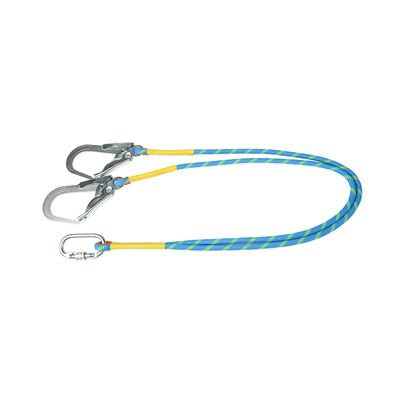 L13 Rope Restraint dubbele lanyard, 2 haken en één karabijnhaak