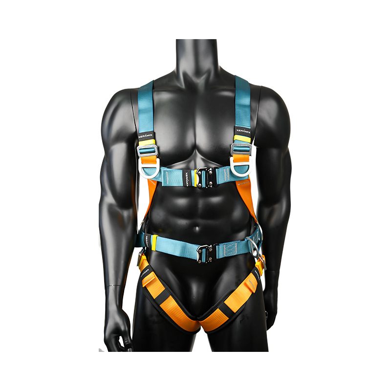 KA02 6 D-ringen, 2 snelsluitingen, groot heupkussen, dakveiligheidsharnas voor het hele lichaam